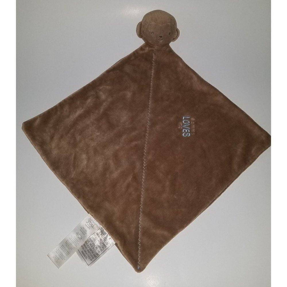 Mommy Loves Me Brown Monkey Carter's Just One You Lovey Plush Rattle Baby Toy